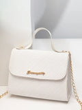 Women's Embossed PU Leather Crossbody Bag | Chain Satchel