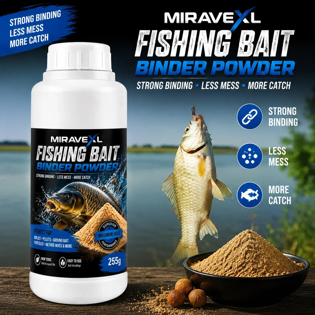 MIRAVEXL Fishing Bait Binder Powder 255g – Boilies & Pellets