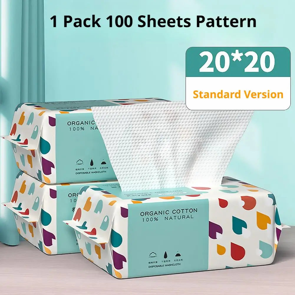 100% Cotton Disposable Face Towels – Soft Dry Wipes 100ct
