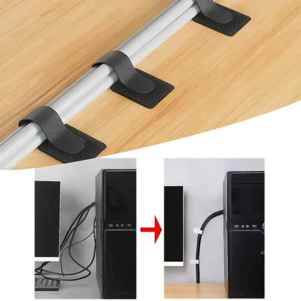 Reusable Self-Adhesive Cable Ties & Wire Organizer Straps