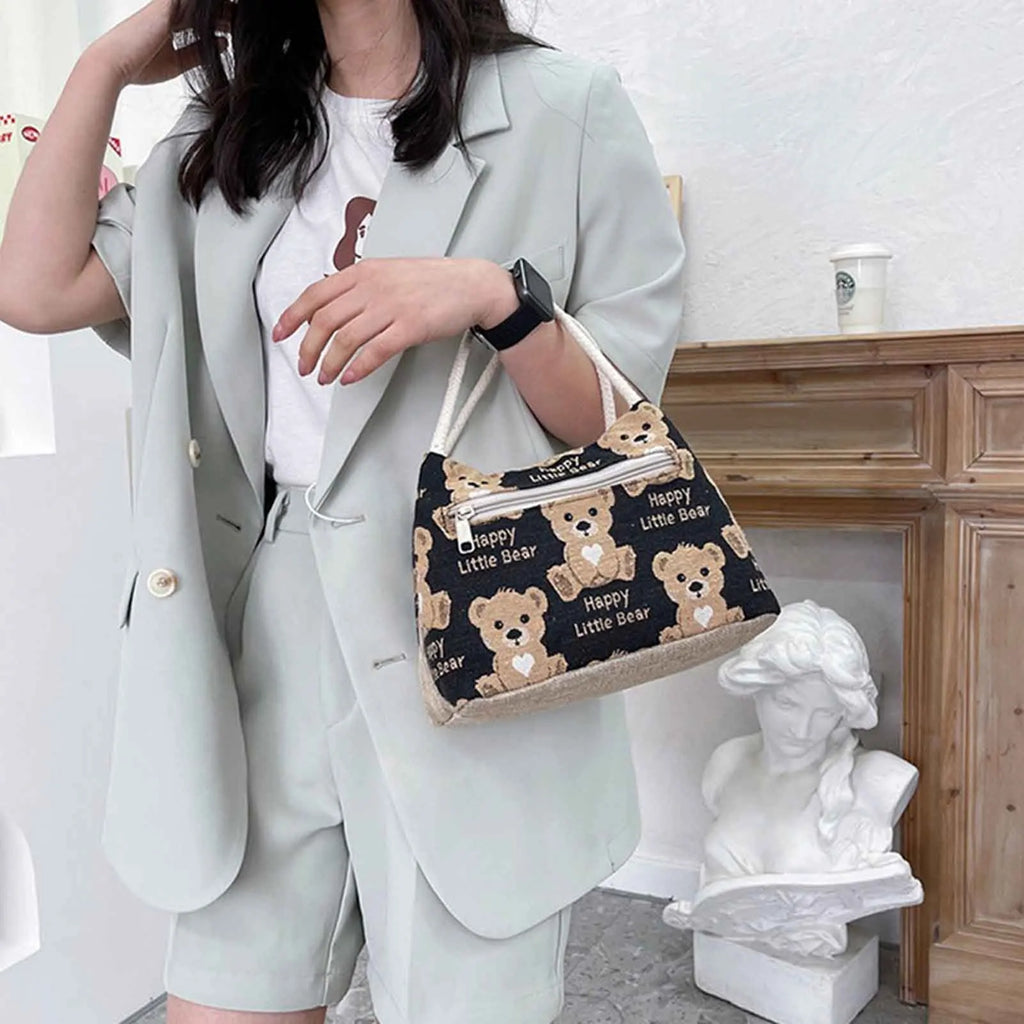 Cute Bear Insulated Lunch Tote Bag – Large Capacity