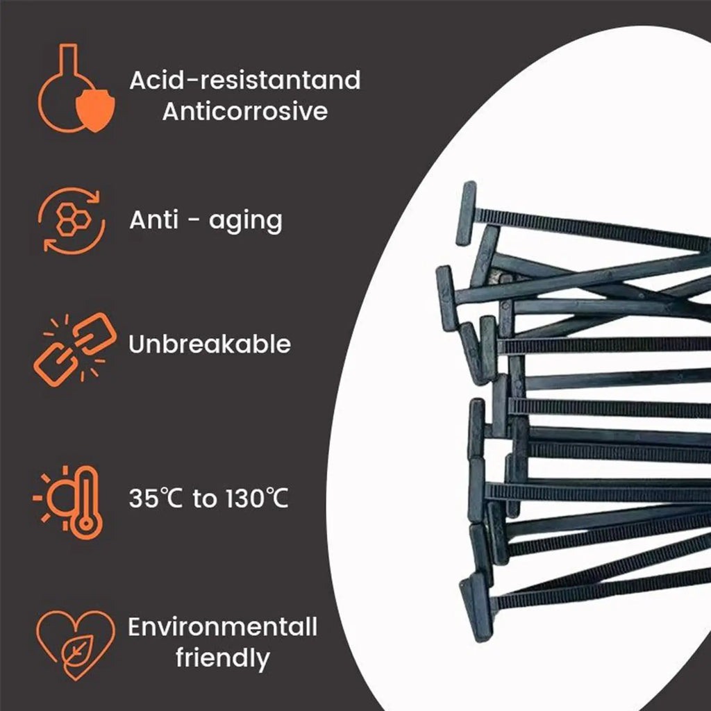 100-Pack UV-Resistant Nylon Cable Tie Buckles | Zip Tie Holders