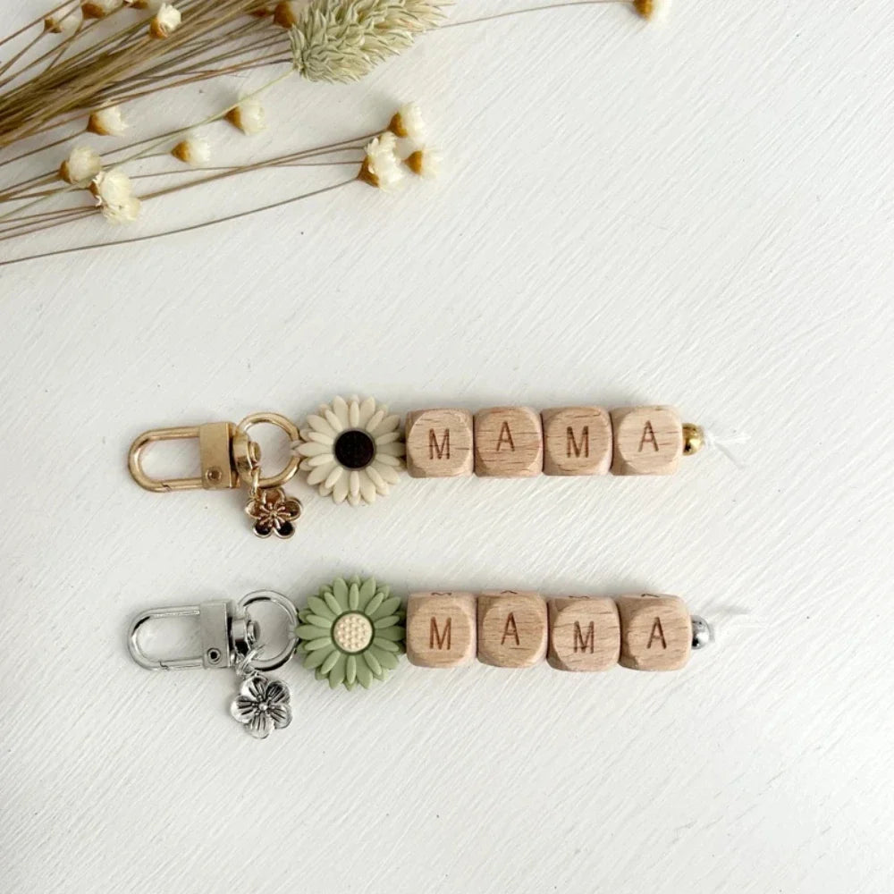 2-Pack Mama Wooden Keychains | Mother's Day & Baby Shower Gift