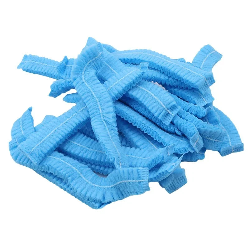 100-Pack Disposable Bouffant Caps – Breathable Dustproof Hair Covers