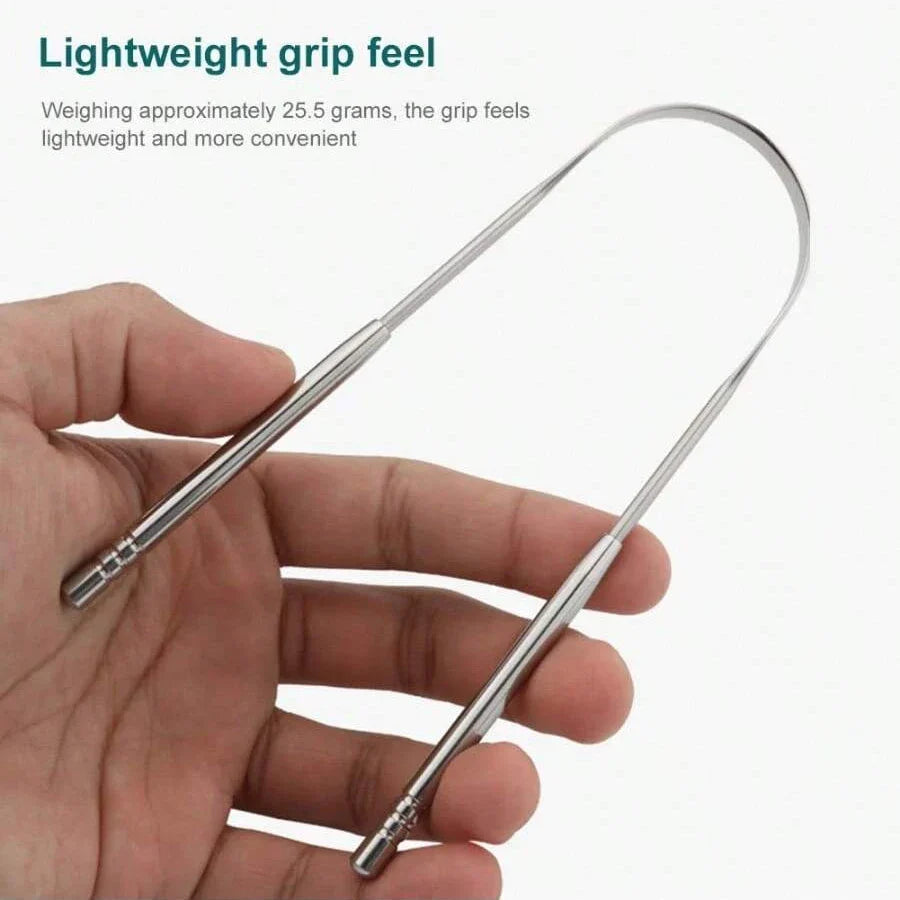 Stainless Steel Tongue Scraper for Adults – 3 Pack