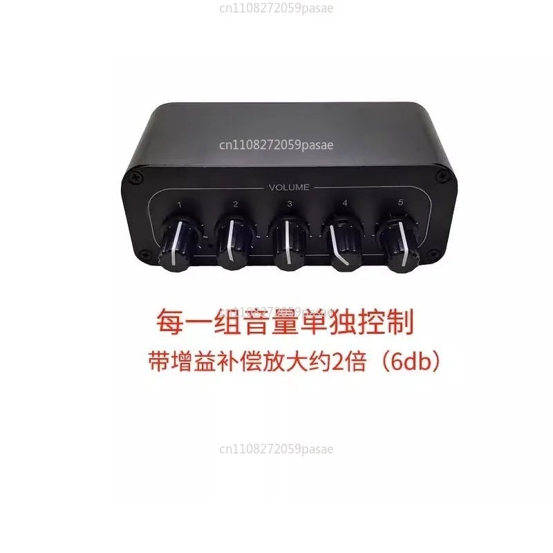 5-Channel RCA Audio Splitter – 1 In 5 Out Stereo Distributor