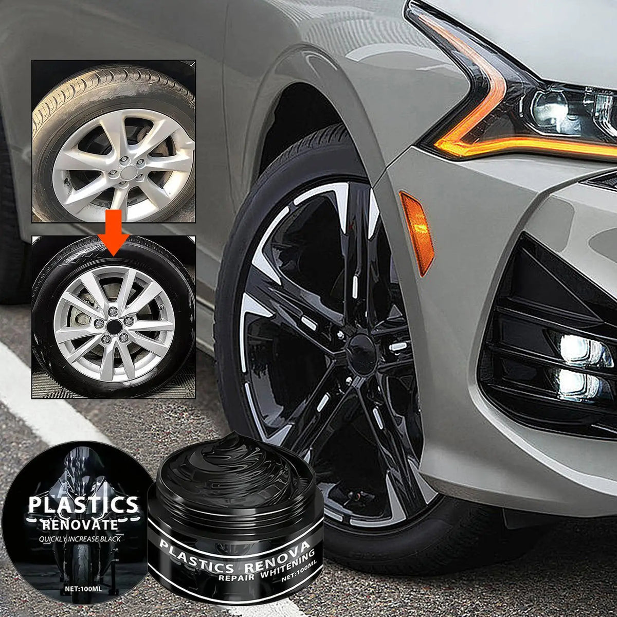 100ML Black Trim Restorer – UV Protectant High-Gloss Wax
