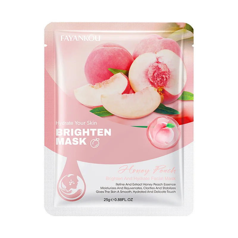 Peach Moisturizing Face Mask 5-Pack – Hydrating Sheet Mask