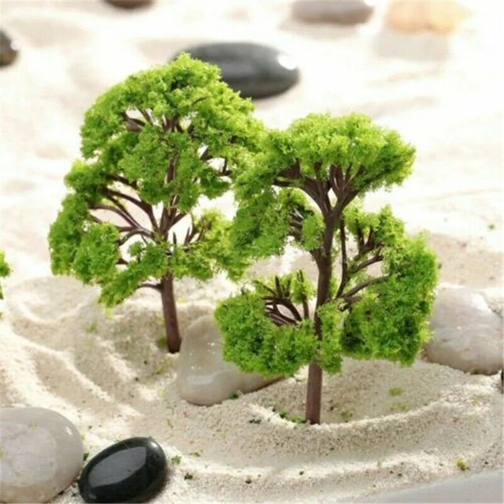 10pcs 7cm Miniature Tree Models – Train, Wargame & Diorama Scenery