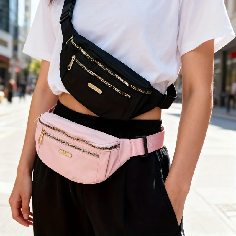 Women's Oxford Crossbody Waist Bag – Adjustable Sports Fanny Pack