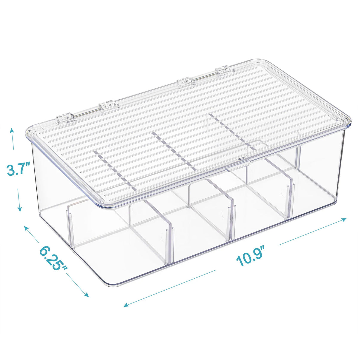 8-Compartment Acrylic Tea Box Organizer with Lid | Tea Storage