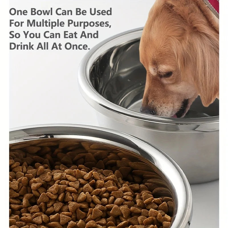 KEMORELA Large Stainless Steel Dog Bowls – Food & Water Dishes