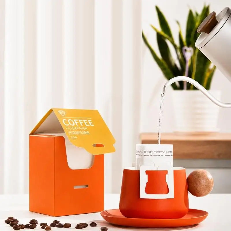 Disposable Hanging Ear Coffee Filters | Food Grade Biodegradable 25/50 Pk