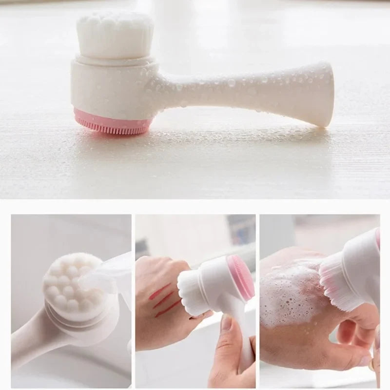 Double-Sided Silicone Facial Cleansing Brush & Exfoliator