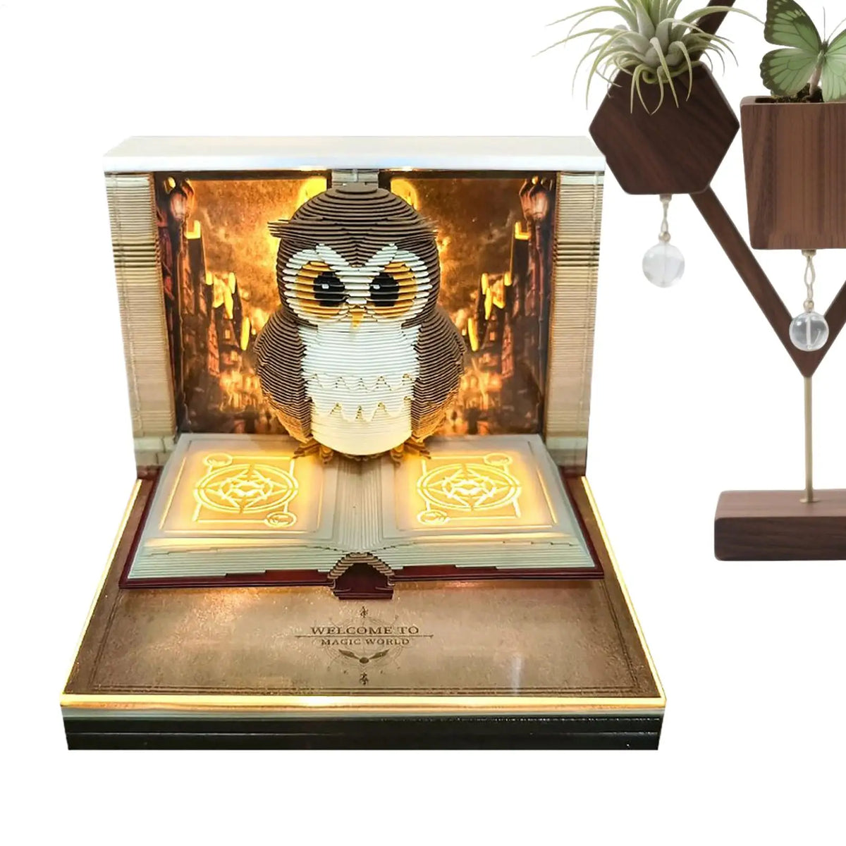 3D Tear Away Mini Desk Calendar 2026 Time Owl-shaped Carving Notepad