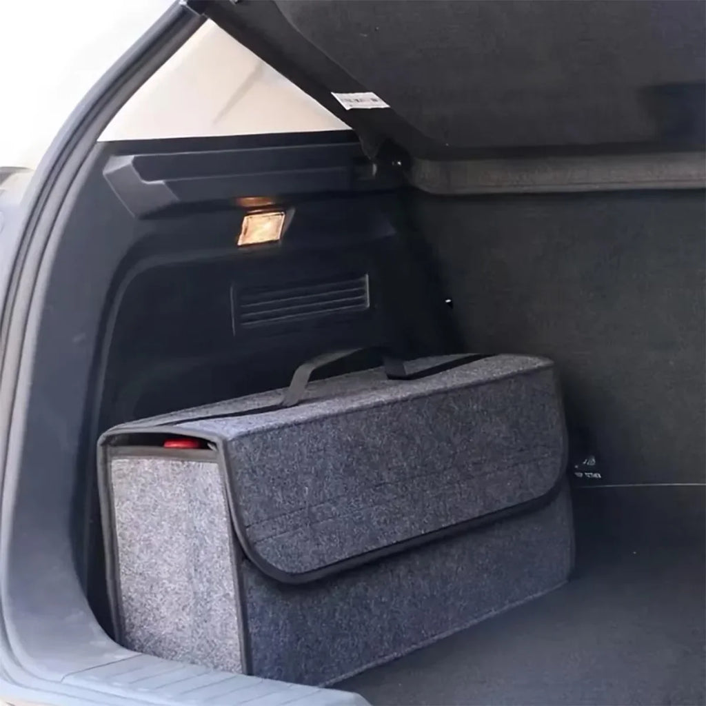Dark Gray Car Felt Storage Box Bag Enlarged Thickened Soft Household