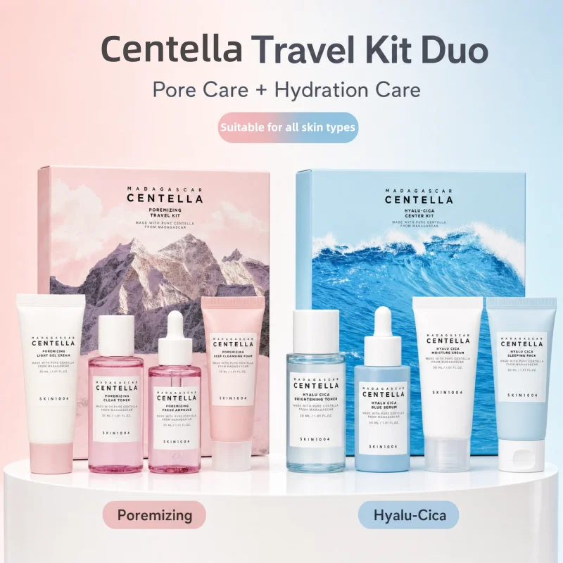 SKIN1004 Centella 4-Piece Travel Kit – Toner, Serum & Cream