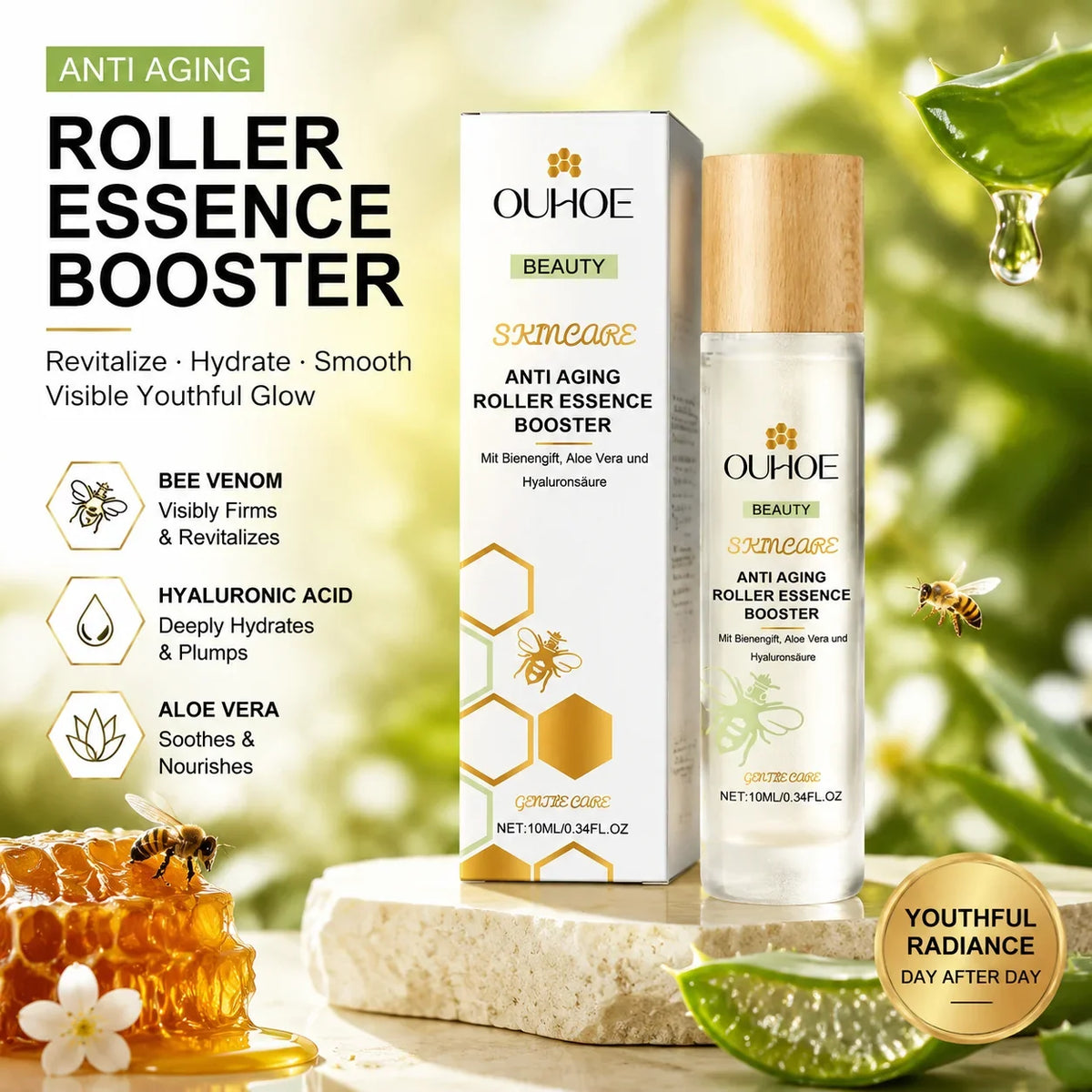 Bee Venom Roller Serum – Firming Hyaluronic Acid Booster