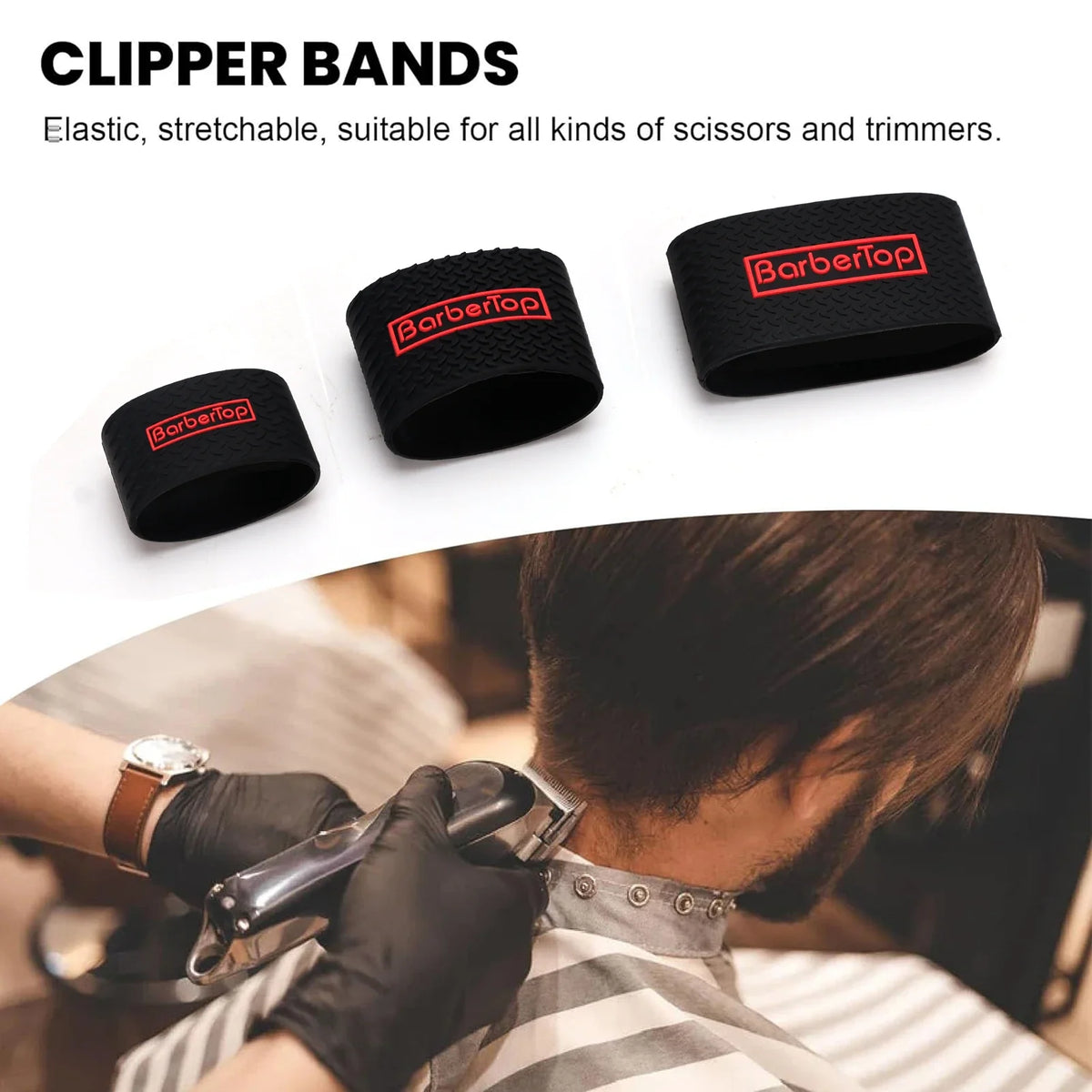 3-Pack Non-Slip Barber Clipper Bands | Heat-Resistant Sleeves