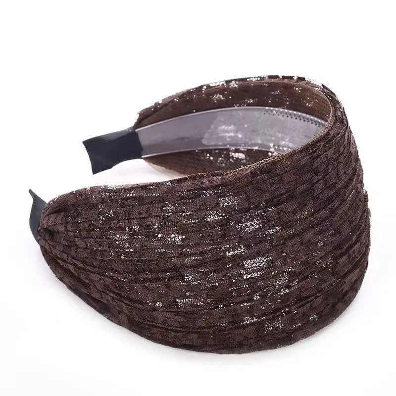 Flower Lace Mesh Wide Headband for Women – Korean Style