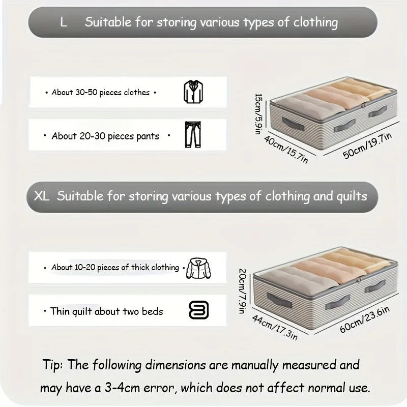 Large Capacity Clothes Storage Bag Heavy Duty Non-woven Organizer Box