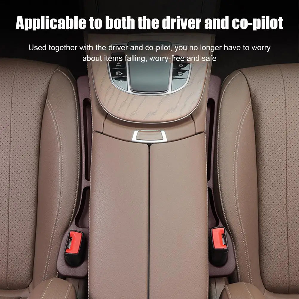 Car Seat Gap Filler Organizer – Universal PU Leather 2-Pack