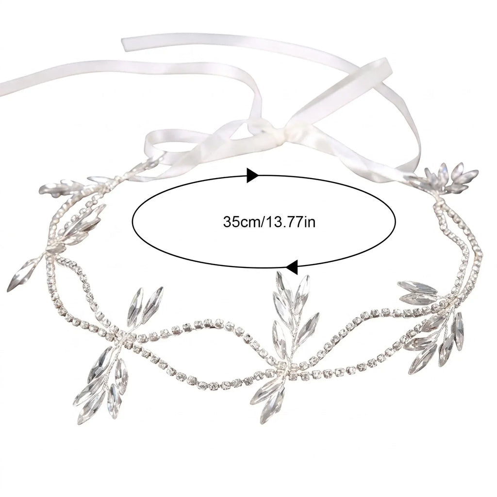 Bridal Rhinestone Hair Band – Elegant White Wedding Headpiece