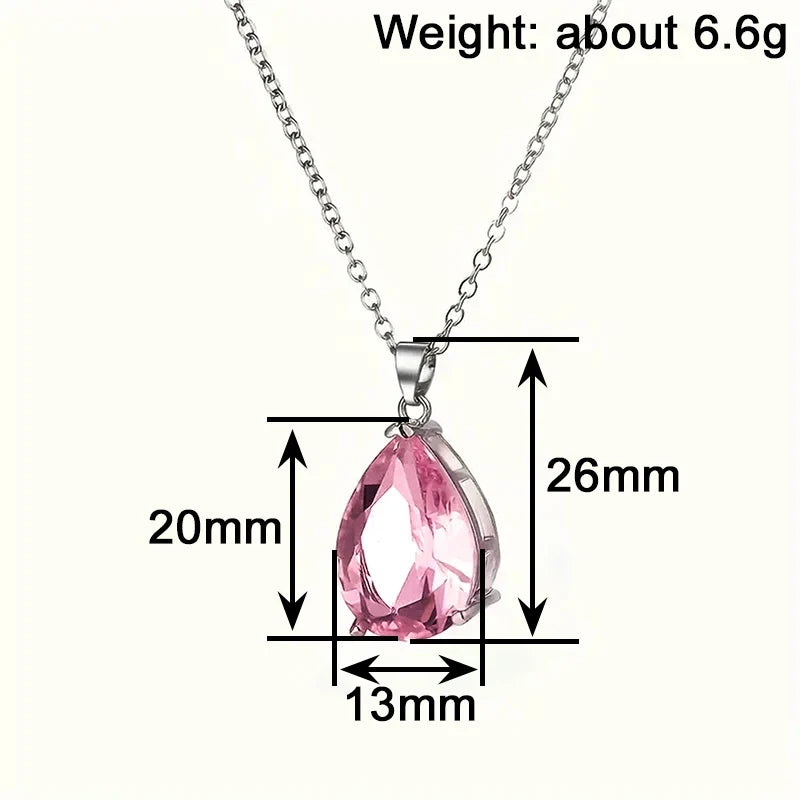 Huitan CZ Pendant Necklace – Sparkling Women's Wedding Jewelry