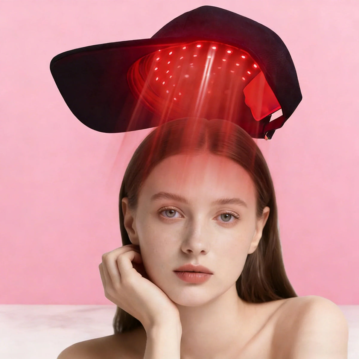 LED Scalp Massage Cap – 4 Modes, Red & Blue Light, USB