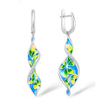 Huitan Twisty Flower Drop Earrings | Sparkling CZ Women's Jewelry