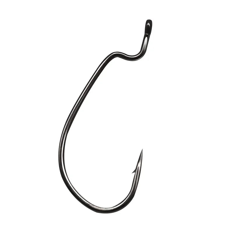 10-Pack Texas Rig Straight Shank Hooks – Wide Bend Soft Bait