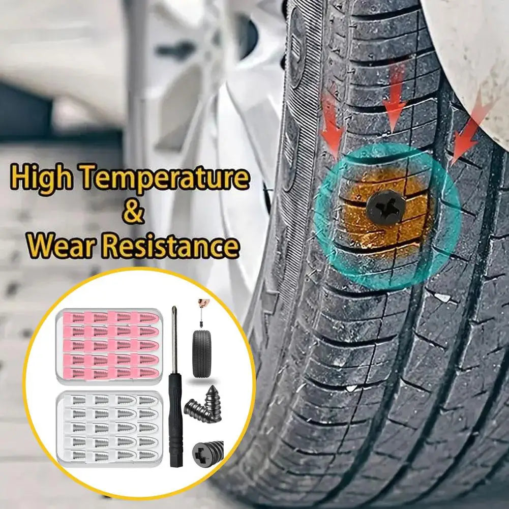 Vacuum Tire Puncture Repair Screwdriver Storage Box Self-service Plug