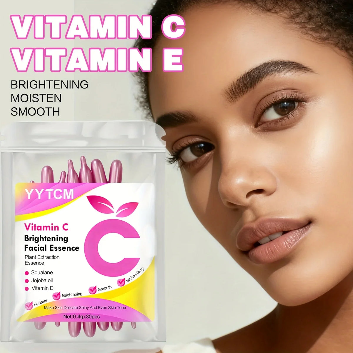Vitamin C Brightening Capsule Essence – Squalane & Jojoba 30ct