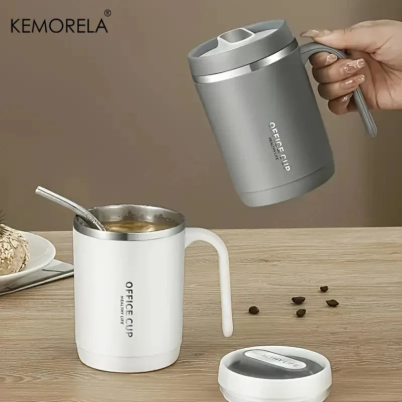 KEMORELA 17oz Insulated Stainless Steel Tumbler | Lid & Straw