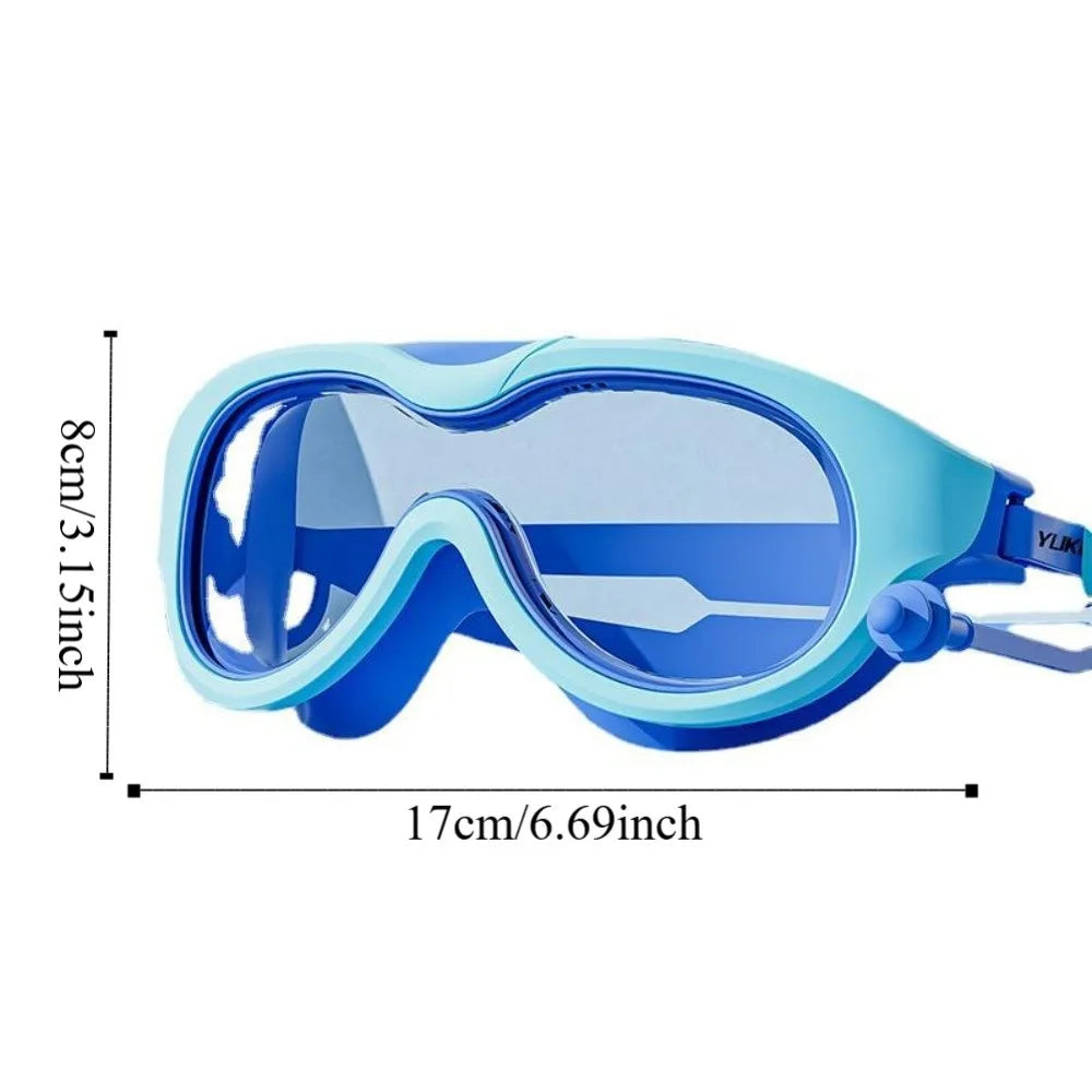 Wide View Anti-Fog Swim Goggles with Ear Plugs – Youth & Adult