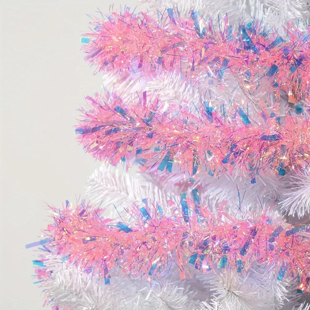 Christmas Tinsel Garland Pink Glittering Decoration Tree Party