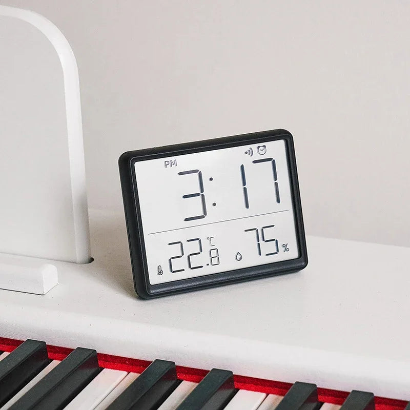 Ultra Thin Digital Alarm Clock LCD | Temp & Humidity Display