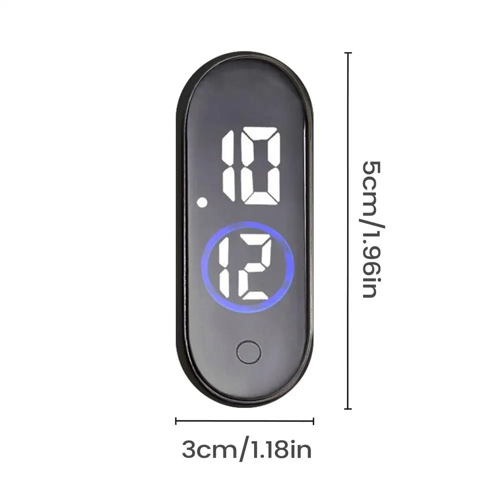 Waterproof Mini LED Digital Car Clock | Adhesive Dashboard Clock