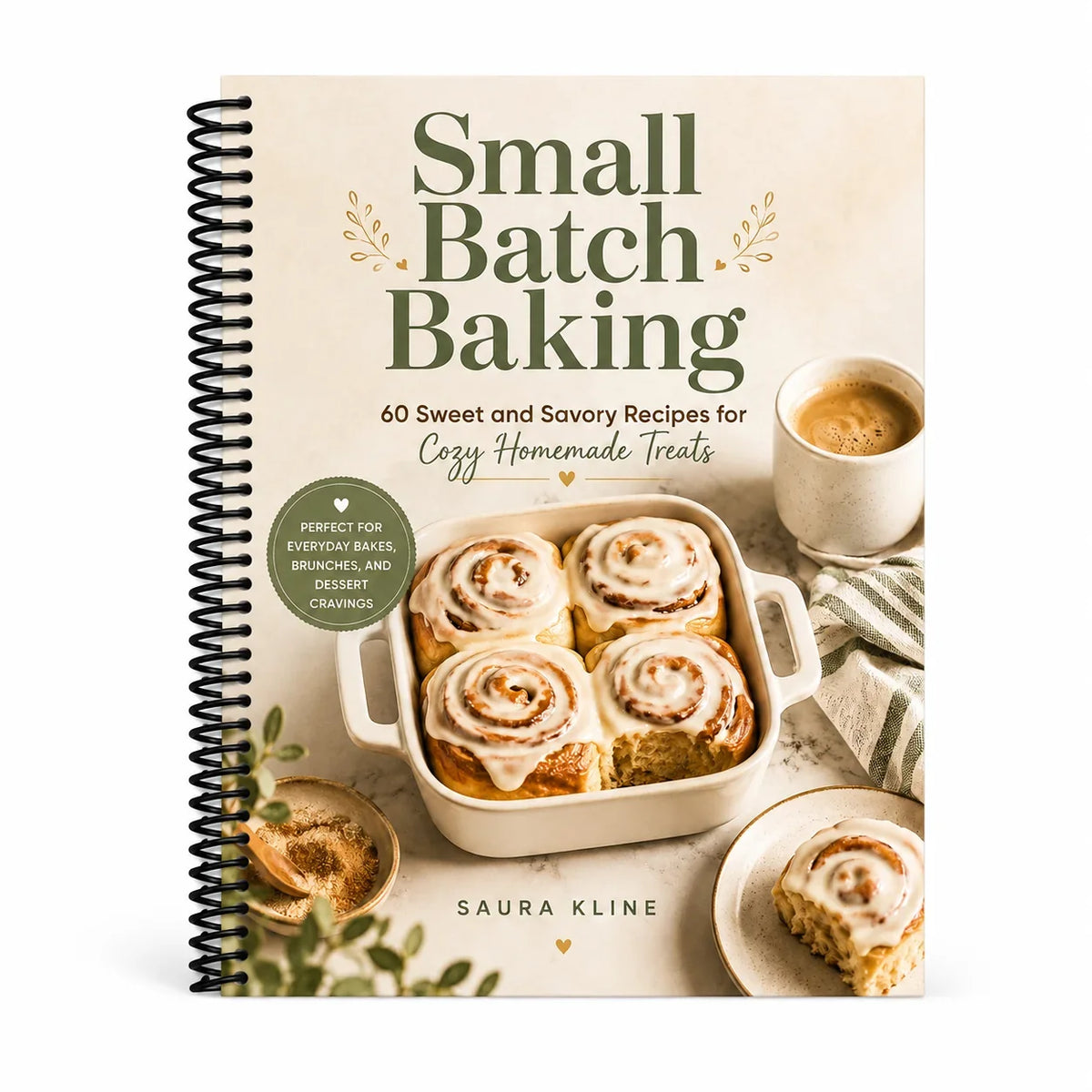 Small Batch Baking Recipe Book A5 Spiral Cookbook 60 Sweet Savory