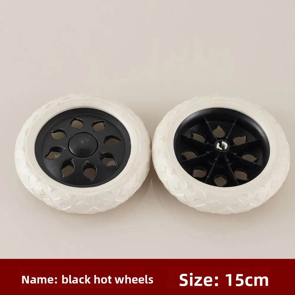 6.5" Anti-Slip Rubber Replacement Shopping Cart Wheels – 2-Pack