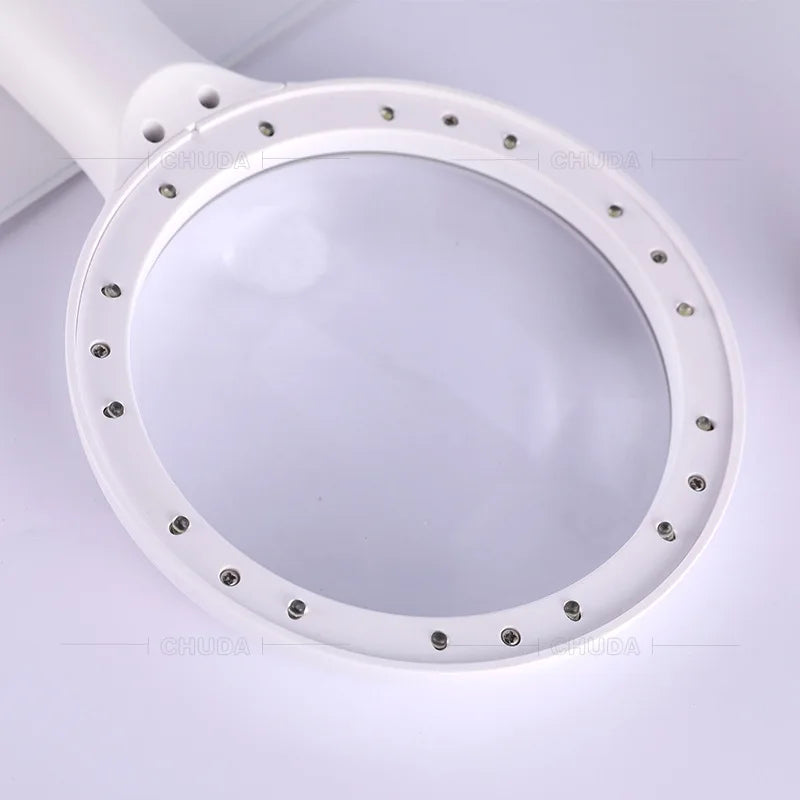 120mm Handheld Magnifying Glass with 14 LED Lights
