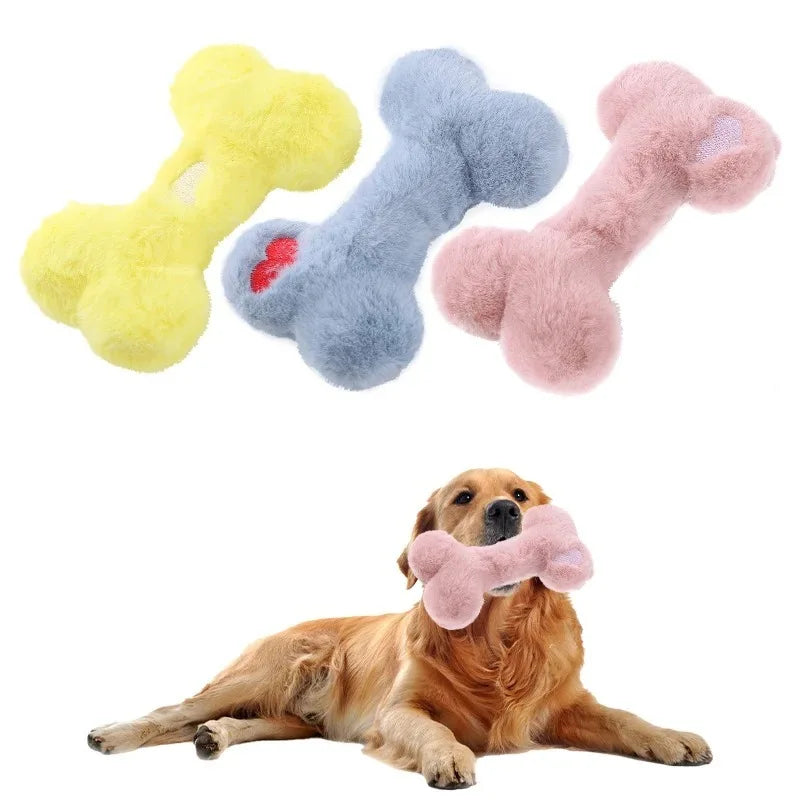 Cute Love Bone Plush Squeaky Dog Toy – Bite-Resistant