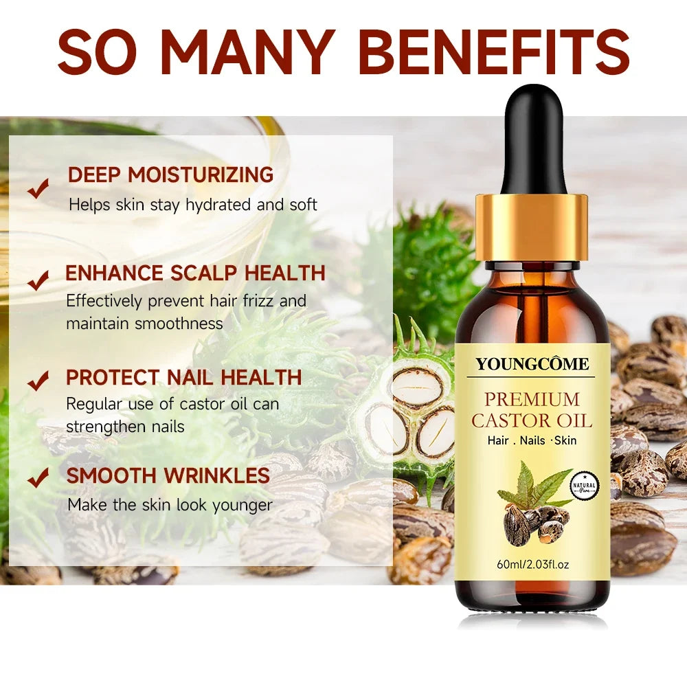 Pure Cold-Pressed Castor Oil for Hair, Skin & Lashes | 40/60ml