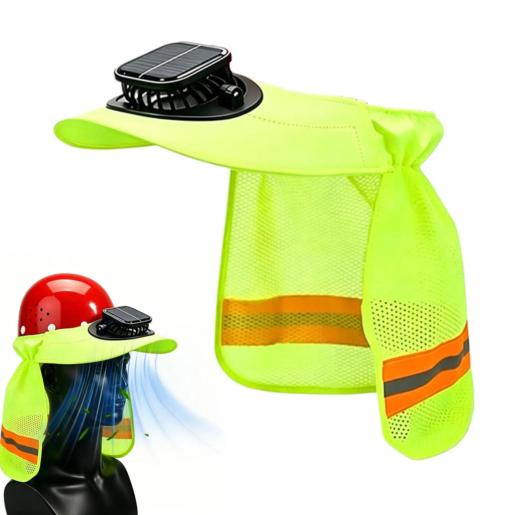 Solar Fan Hard Hat – Wide Brim Ventilated Safety Helmet