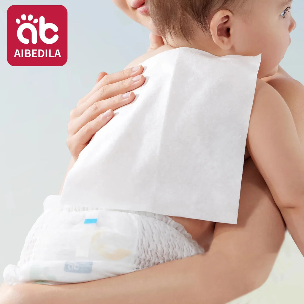 AIBEDILA Baby Cotton Dry Wipes – Unscented & Hypoallergenic