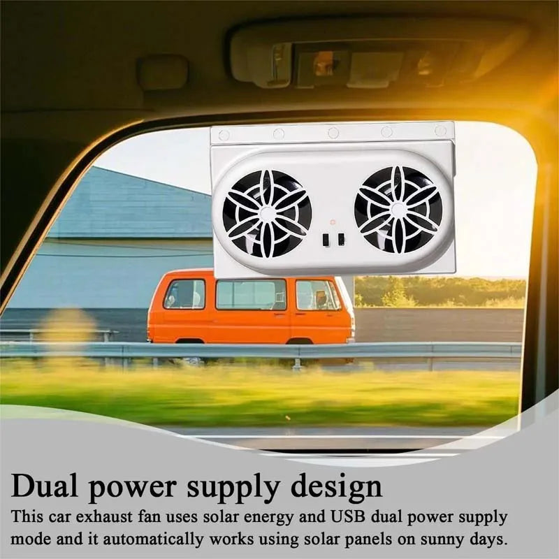 Solar Powered Car Ventilation Fan – Window Exhaust Cooler