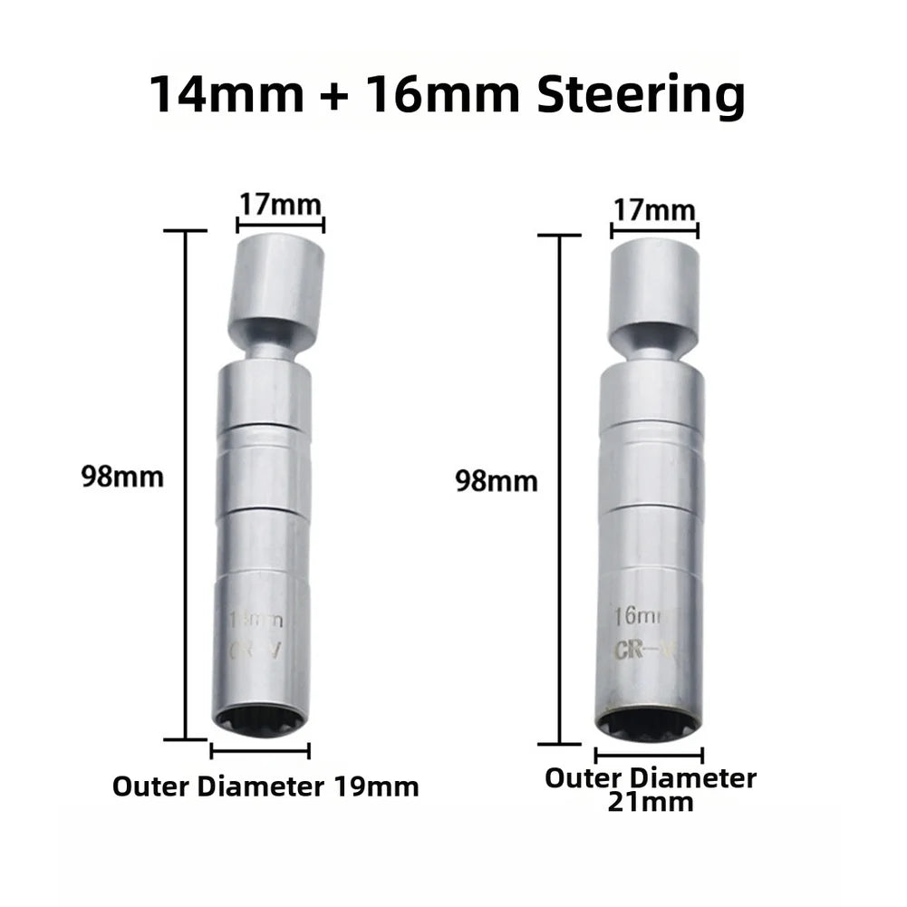 Magnetic Thin Wall Socket Set 14mm & 16mm – 12-Point Car Tool