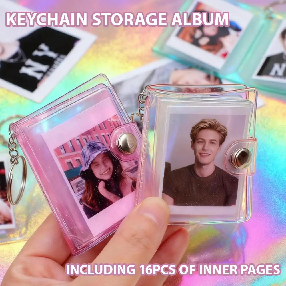 Mini Keychain Photo Album – 16 Pocket 1-Inch Card Holder