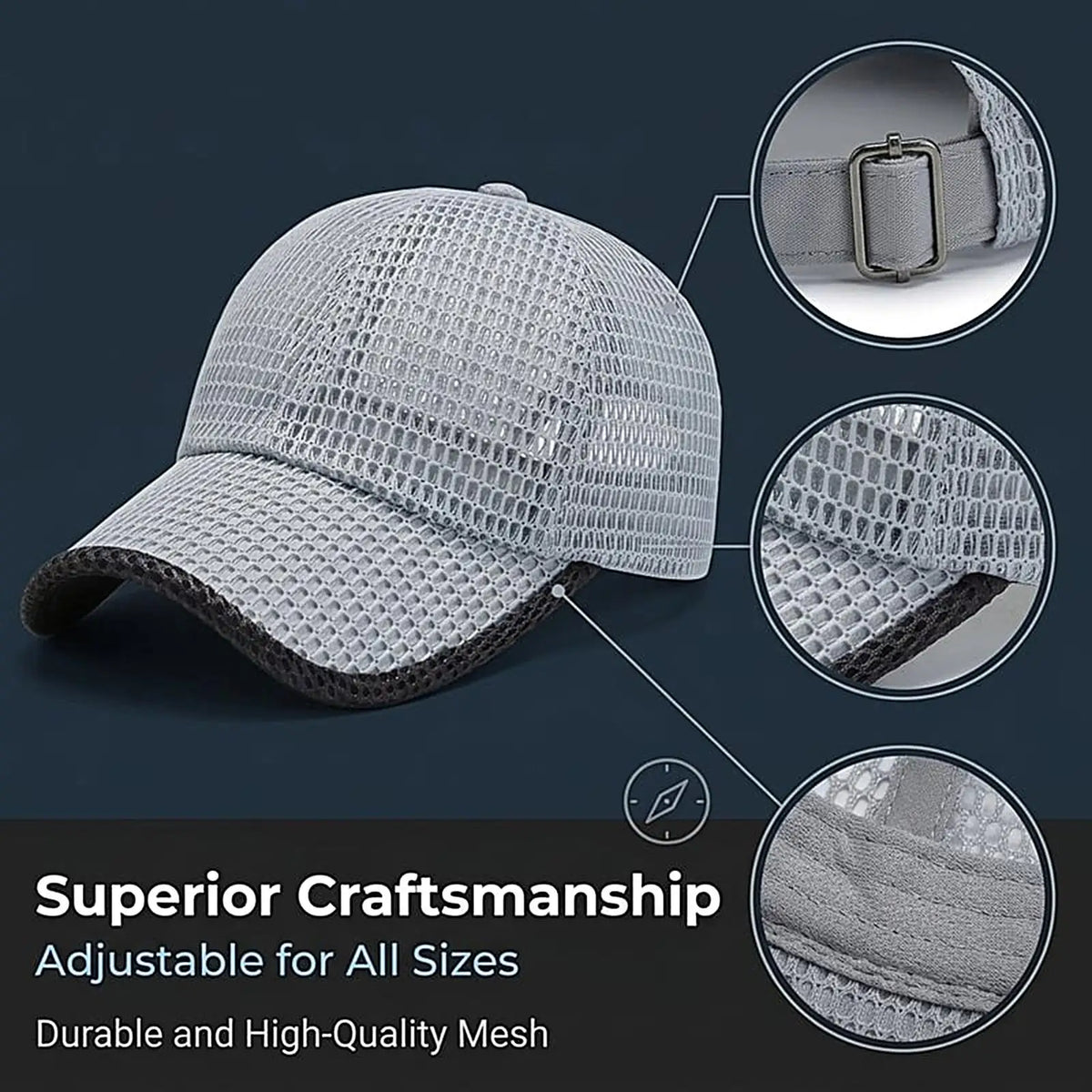Mesh Baseball Cap – Breathable Unisex Dad Hat for Outdoors