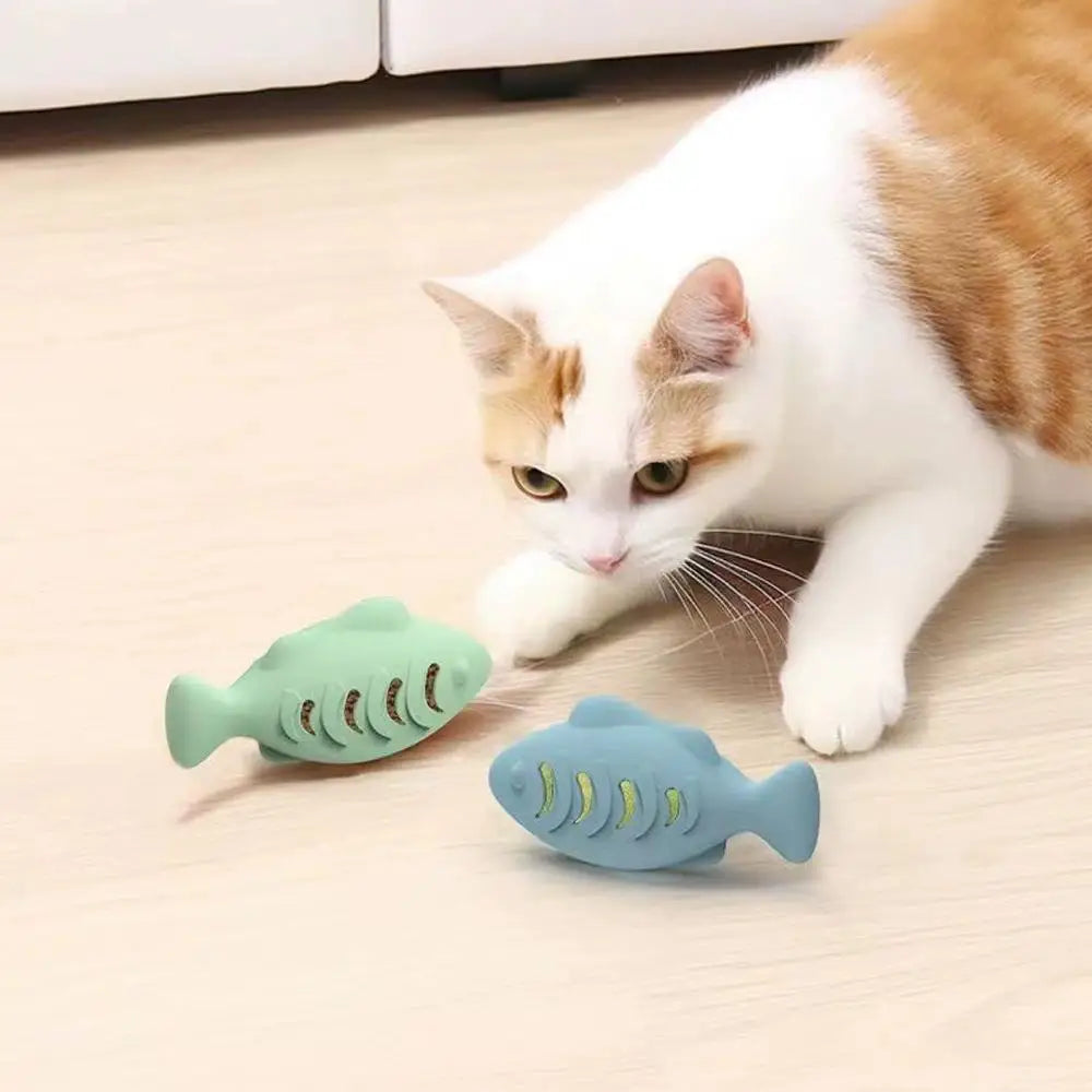Silicone Fish Cat Toy – Treat Dispenser & Catnip Stuffer